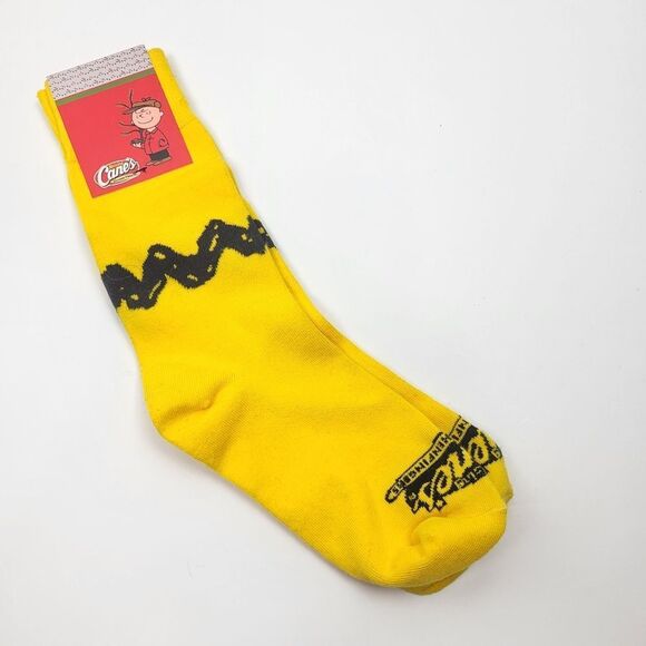 NWT - Raising Cane's Yellow Charlie Brown Socks - Unisex - Picture 6 of 6